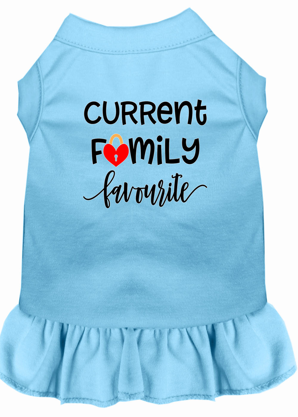 Family Favorite Screen Print Dog Dress Baby Blue XXL